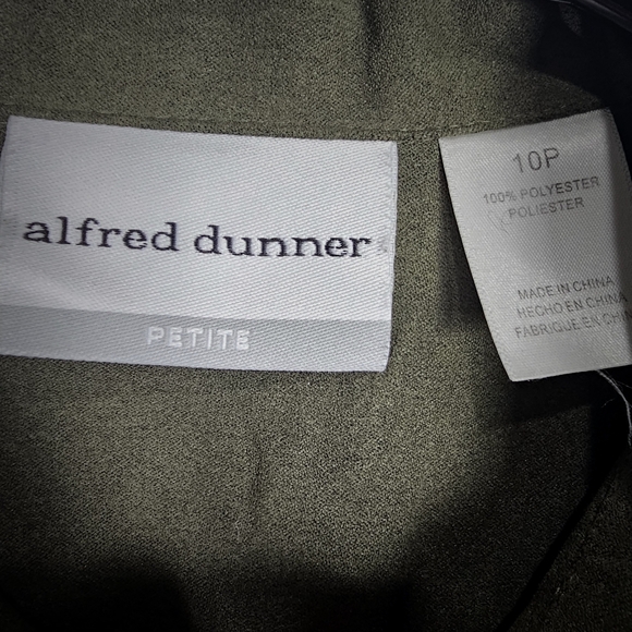 Alfred Dunner Womens Green Button Up Long Sleeve. - Picture 3 of 9